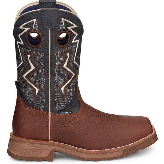 Tony Lama Men's Force 11" Wide Square Composite Toe Waterproof Western Work Boot -Brown- TW3402 - Overlook Boots
