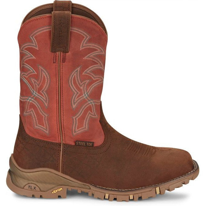 Tony Lama Men's Roustabout 11' Steel Toe Waterproof Western Work Boot -Brown- TW5007 - Overlook Boots