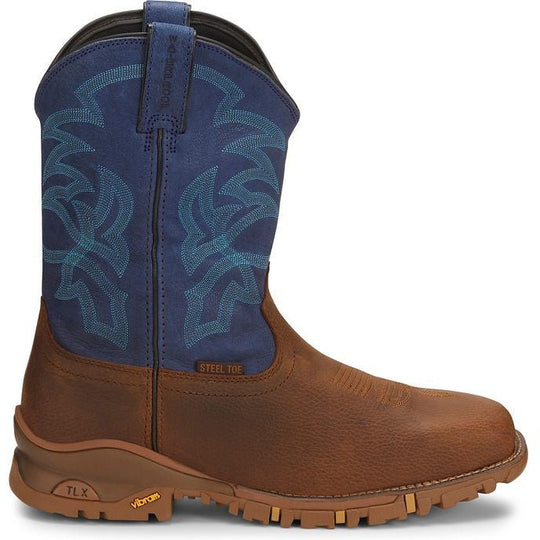 Tony Lama Men's Roustabout 11' Steel Toe Waterproof Western Work Boot -Brown- TW5010 - Overlook Boots