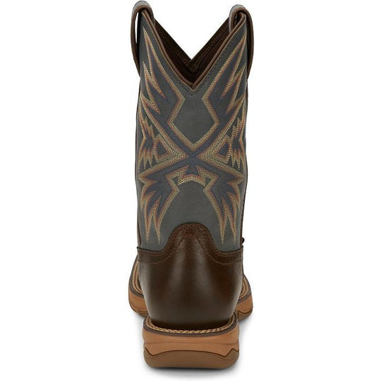 Tony Lama Men's Bartlett 11" Square Toe Waterproof Western Work Boot- Brown- RR3358 - Overlook Boots
