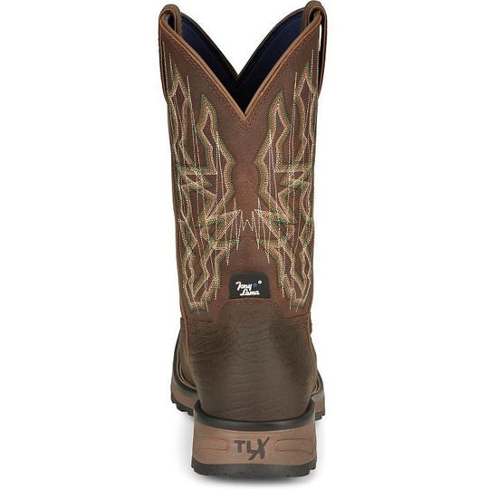 Tony Lama Men's Anchor 11' Composite Toe Waterproof Western Work Boot -Brown- TW3415 - Overlook Boots
