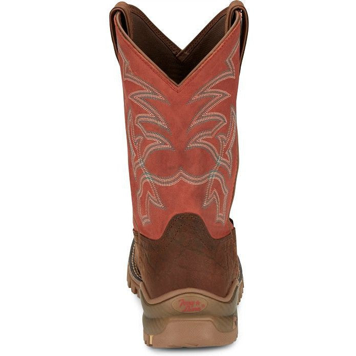 Tony Lama Men's Roustabout 11' Steel Toe Waterproof Western Work Boot -Brown- TW5007 - Overlook Boots