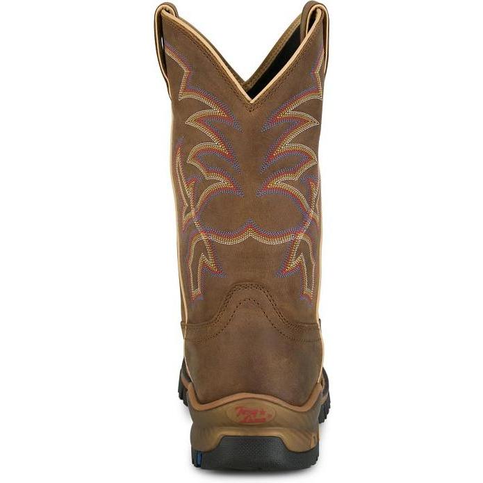 Tony Lama Men's Roustabout 11" Square Toe Waterproof Work Boot- Tan- TW5021 - Overlook Boots