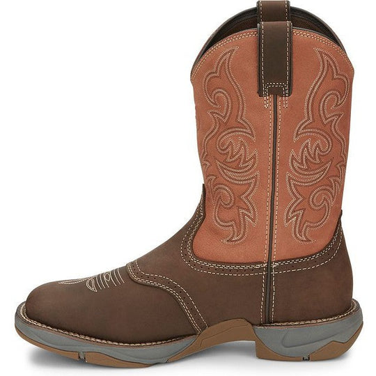 Tony Lama Men's Junction 11' Square Toe Waterproof Western Work Boot -Brown- RR3351 - Overlook Boots