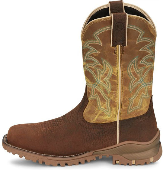 Tony Lama Men's Roustabout 11' Steel Toe Waterproof Western Work Boot -Brown- TW5006 - Overlook Boots