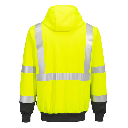 Portwest Hi-Vis Two-Tone Zipped Hoodie - Yellow/Black - UB315 - Overlook Boots