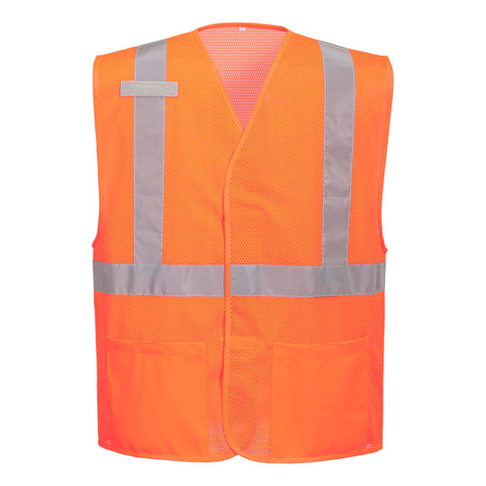 Portwest Economy Hi-Vis Mesh External Pocket Vest - Orange - 12 Pack - UC491 4X/5X - Overlook Boots