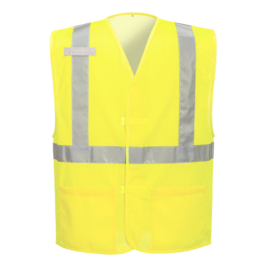 Portwest Economy Hi-Vis Mesh External Pocket Vest - Yellow - 12 Pack - UC491 4X/5X - Overlook Boots