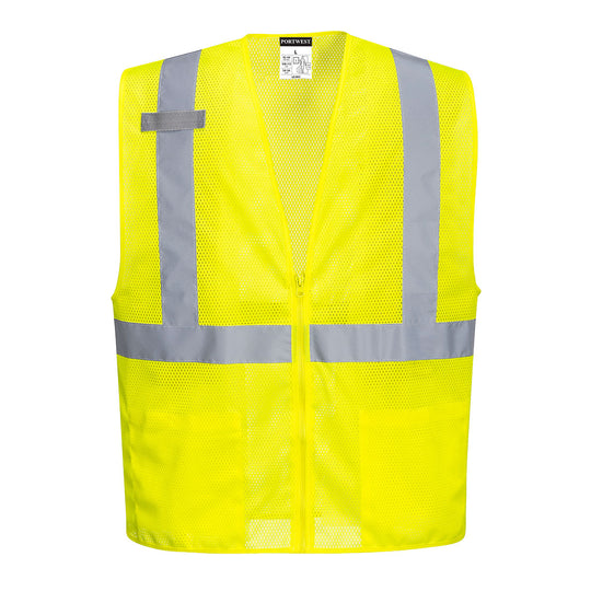 Portwest Economy Hi-Vis Band and Brace Zipped Vest - Yellow - 12 Pack - UC493 S - Overlook Boots