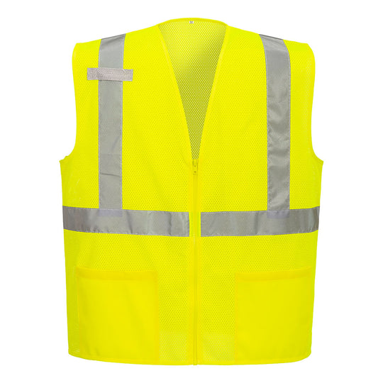 Portwest Economy Hi-Vis Mesh External Pocket Vest - Yellow - 12 Pack - UC495 S - Overlook Boots
