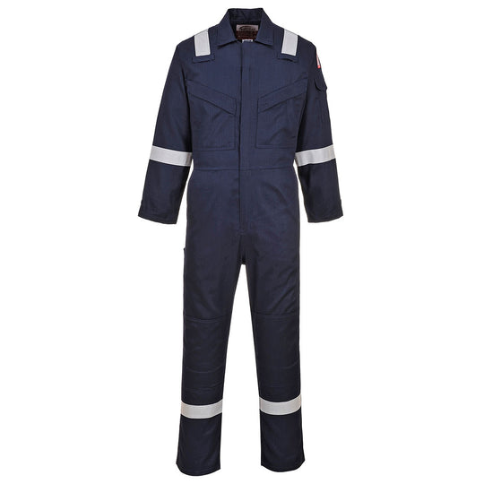 Portwest Bizflame Work Super Lightweight Anti-Static FR Coverall - Navy - UFR21 Small / Blue / Navy - Overlook Boots