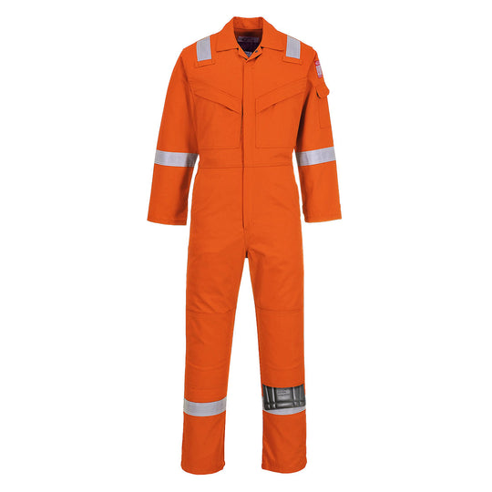 Portwest Bizflame Work Super Lightweight Anti-Static FR Coverall - Orange - UFR21 M - Overlook Boots