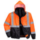 Portwest Hi-Vis 3-in-1 Contrast Premium Bomber Jacket - Orange/Black - US365 S - Overlook Boots