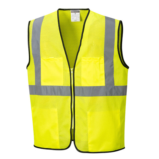 Portwest Tampa Hi-Vis Band and Brace Vest - Yellow - 12 Pack - US380 XS - Overlook Boots