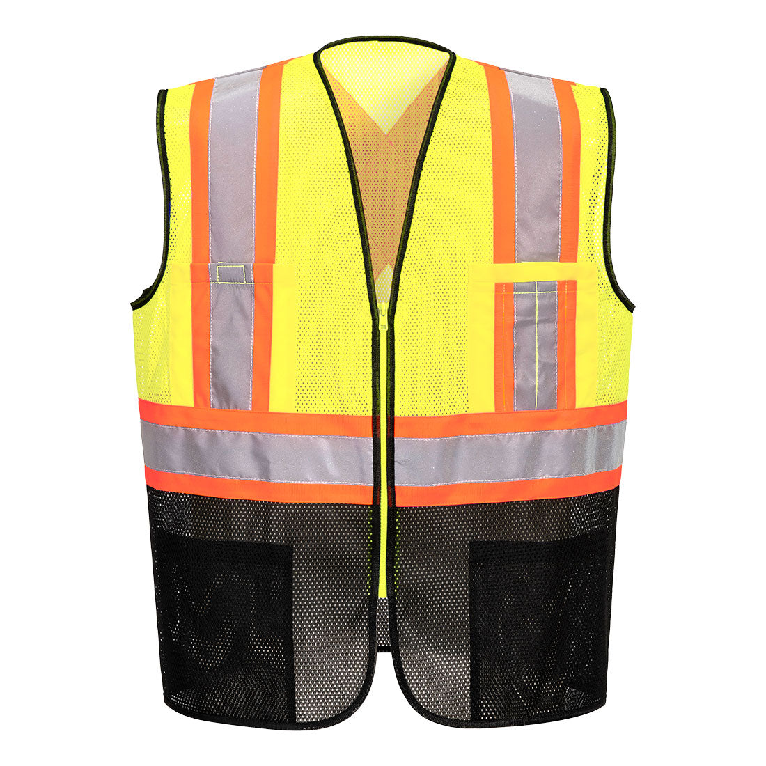 Portwest Frisco Hi-Vis X Back Contrast Executive Vest - Yellow/Black - 12 Pack - US395 S - Overlook Boots