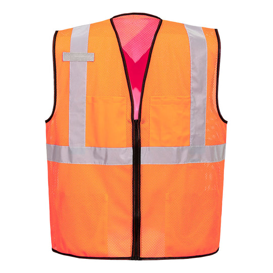 Portwest Tampa Hi-Vis Mesh X-Back Vest - Orange - 12 Pack - US396 S - Overlook Boots