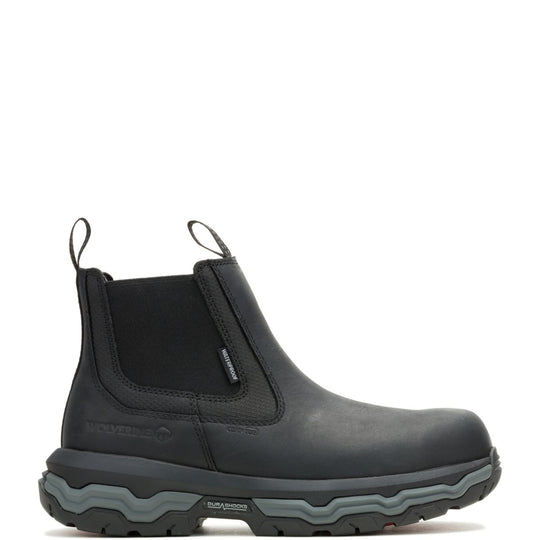 Wolverine Men's Alpha ft Comp Toe Waterproof Slip On Romeo Work Boot - Black - W251097 - Overlook Boots