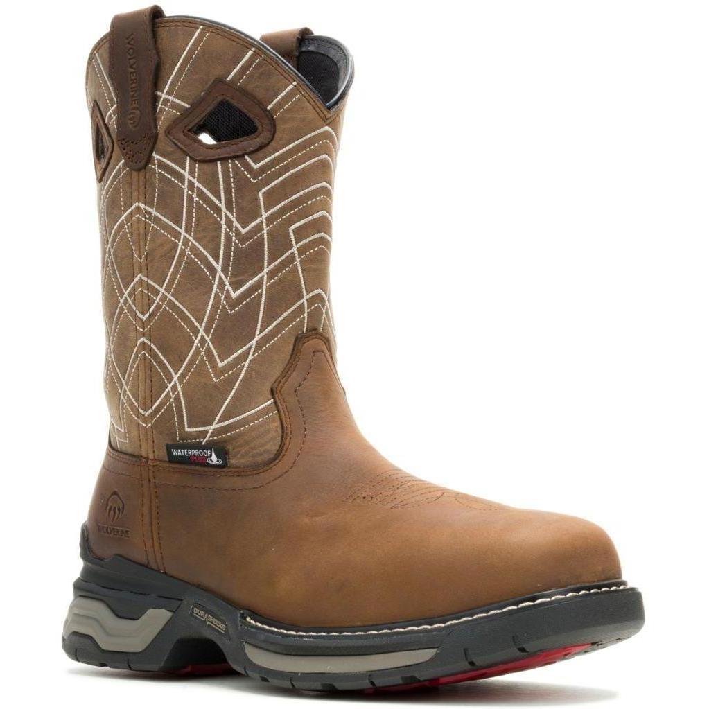 Wolverine Men's Rancher ft Comp Toe Waterproof Wellington Work Boot - Brown - W251113 7 / Medium / Brown - Overlook Boots