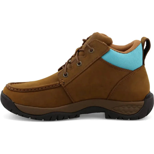 Twisted X Women's All Round 4" Moc Toe Waterproof Laces Work Boot - Saddle - WAXW001 - Overlook Boots