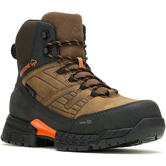 Wolverine Men's Surge Lx 6" Safety Toe Waterproof Carbonmax Work Boot -Brown- W080166 7.0 / Medium / Brown - Overlook Boots