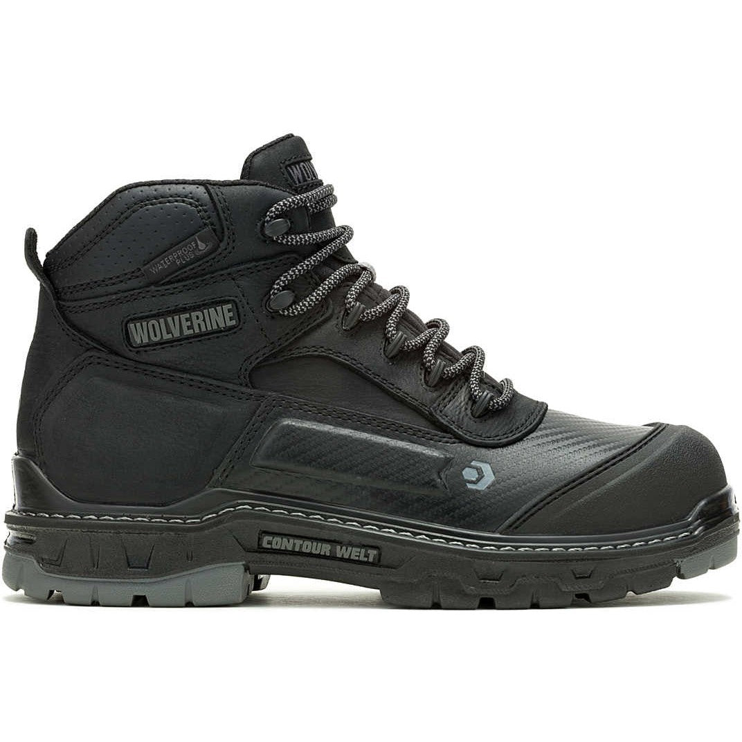 Wolverine Men's Overpass 6" Safety Toe Waterproof Composite Toe Work Boot -Black- W080167 - Overlook Boots