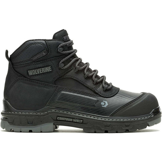 Wolverine Men's Overpass 6" Safety Toe Waterproof Composite Toe Work Boot -Black- W080167 - Overlook Boots
