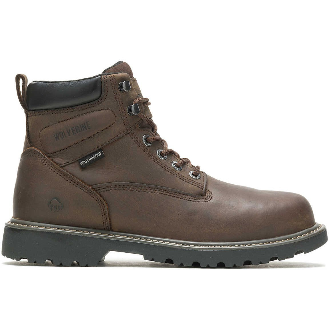 Wolverine Men's Floorhand 6" Steel Toe WP Work Boot -Brown- W10633 7 / Medium / Black - Overlook Boots