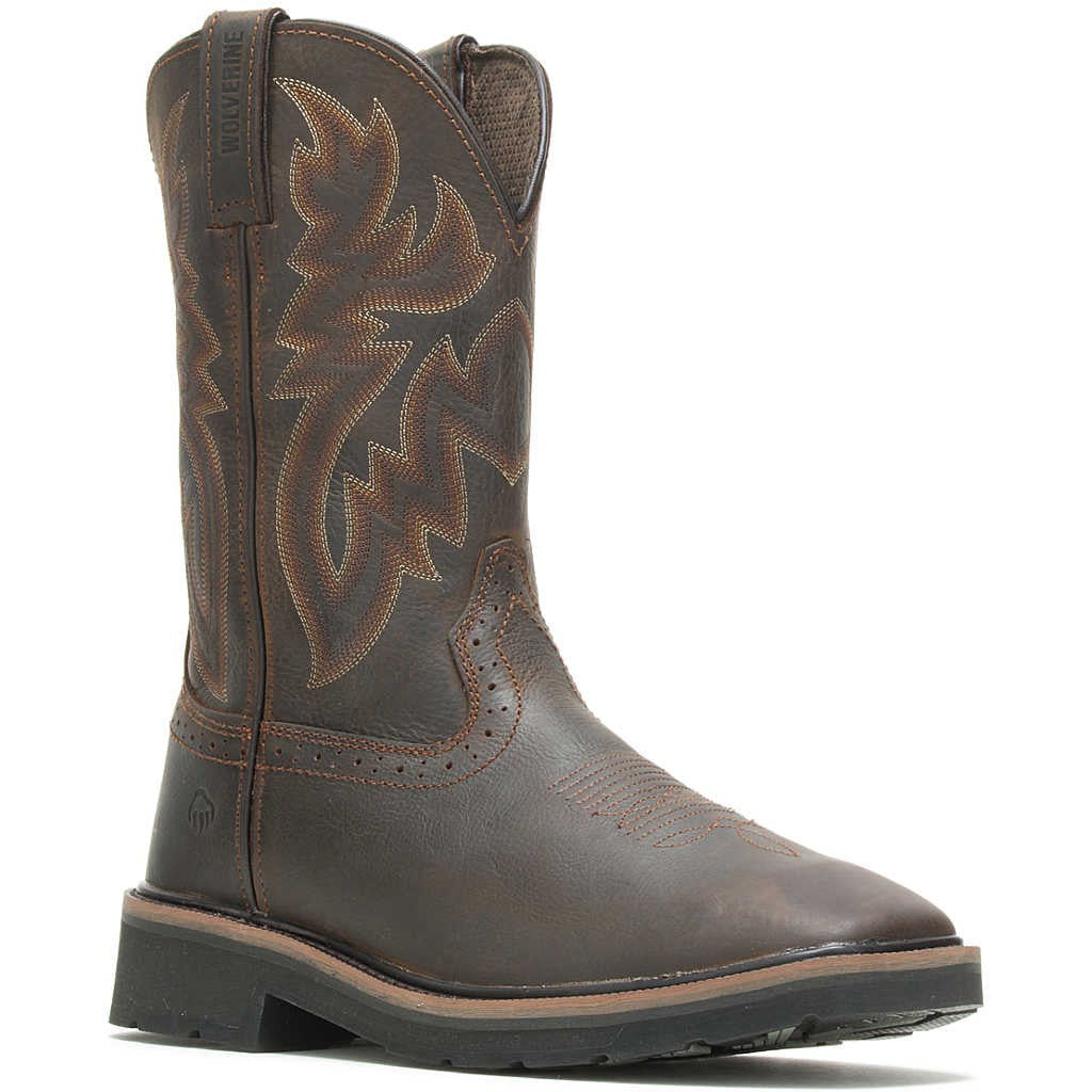 Wolverine Men's Rancher Steel Toe Western Work Boot- Brown- W10702  - Overlook Boots