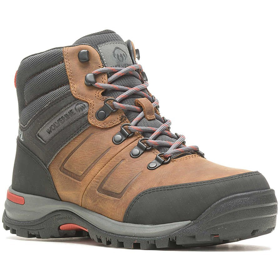 Wolverine Men's Chisel 6" Steel Toe Waterproof Work Boot- Penny- W231044 7 / Medium / Brown - Overlook Boots