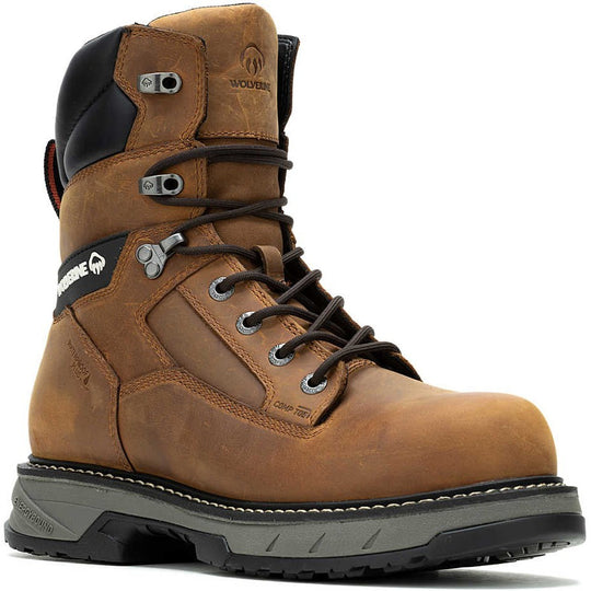 Wolverine Men's Reforce 8" Carbonmax Composite Toe Waterproof Work Boot- Cashew- W241025 7.0 / Medium / Brown - Overlook Boots