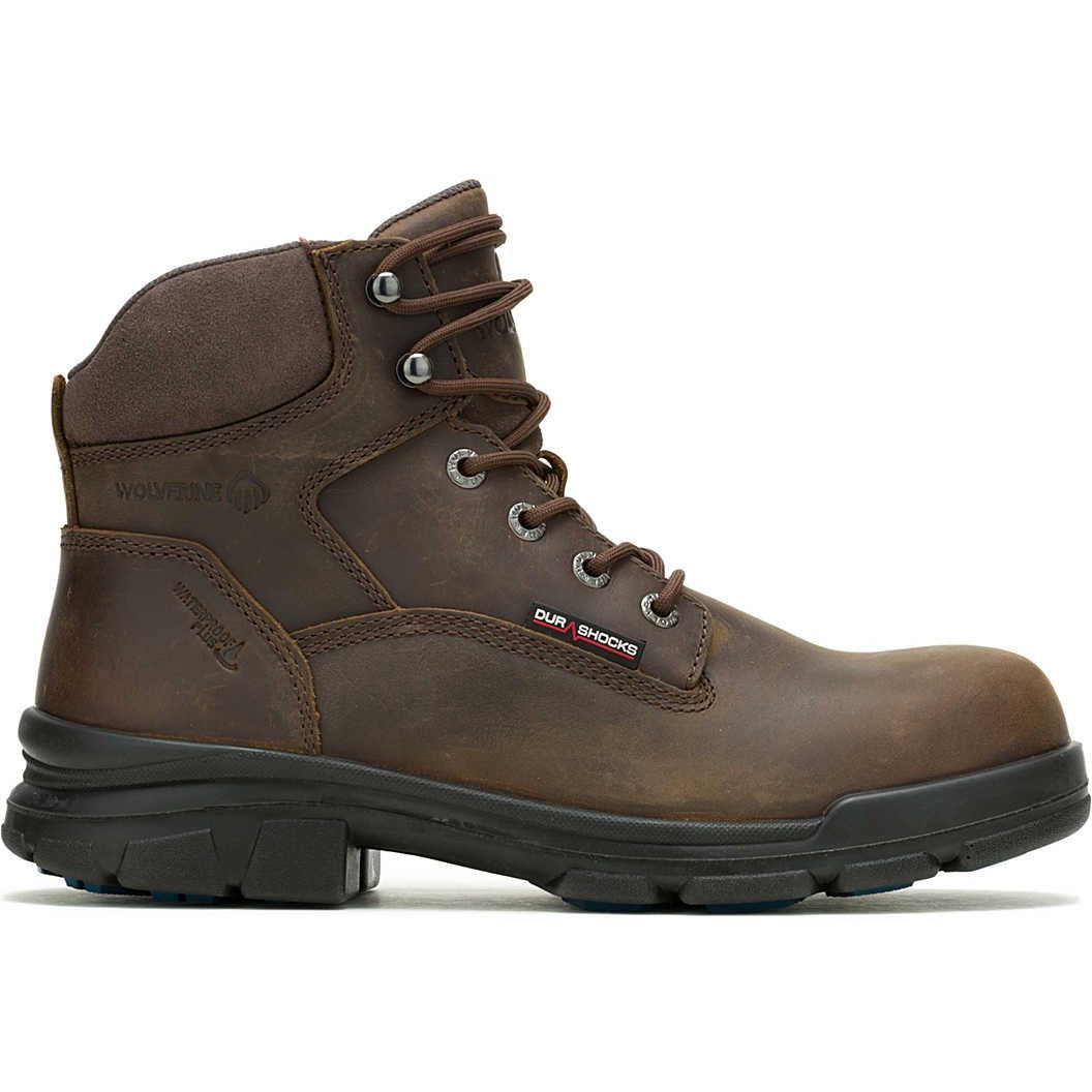 Wolverine Men's Durashocks Slip Resistant Icon 6" Composite Toe Waterproof Work Boot -Brown- W241097 - Overlook Boots