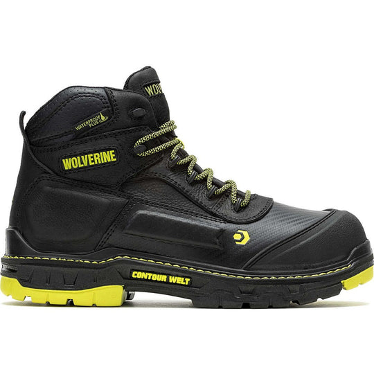Wolverine Men's Overpass 6" Safety Toe Waterproof Composite Toe Work Boot -Black- W241171 - Overlook Boots