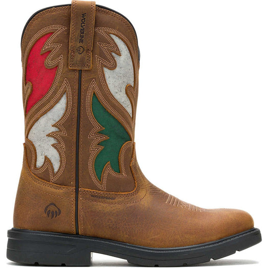 Wolverine Men's Rancher Flag Steel Toe Waterproof Western Work Boot -Brown- W241183 - Overlook Boots