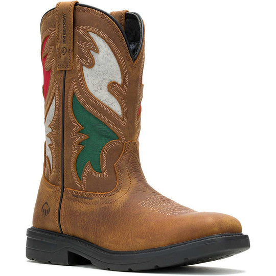 Wolverine Men's Rancher Flag Steel Toe Waterproof Western Work Boot -Brown- W241183 7.0 / Medium / Brown - Overlook Boots