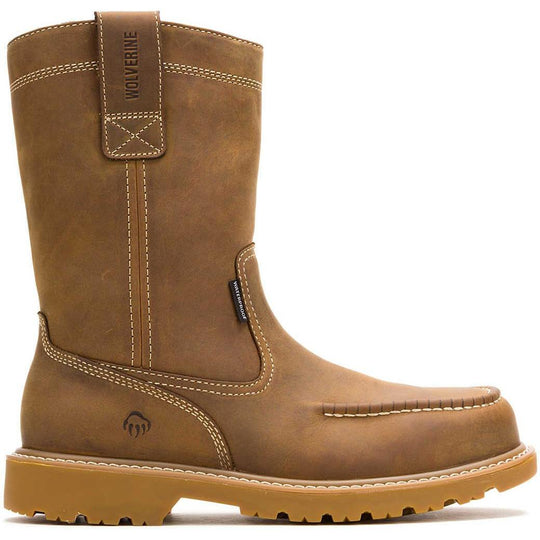 Wolverine Men's Floorhand Moc Toe Waterproof Pull On Wellington Work Boot - Wheat - W250029 - Overlook Boots