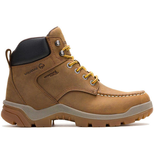 Wolverine Men's Vantage Ft HyperRest 6" Moc Toe Waterproof Work Boot - Tan - W250005 - Overlook Boots