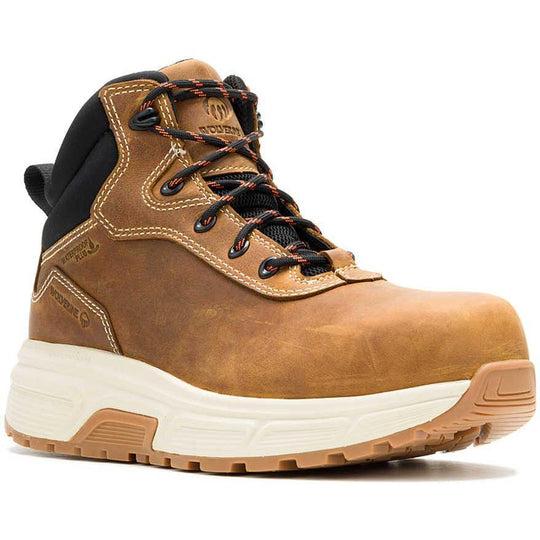 Wolverine Men's Ride Performance Soft Toe WP Mid Wedge Work Boot - Cashew - W250062 7.0 / Medium / Brown - Overlook Boots