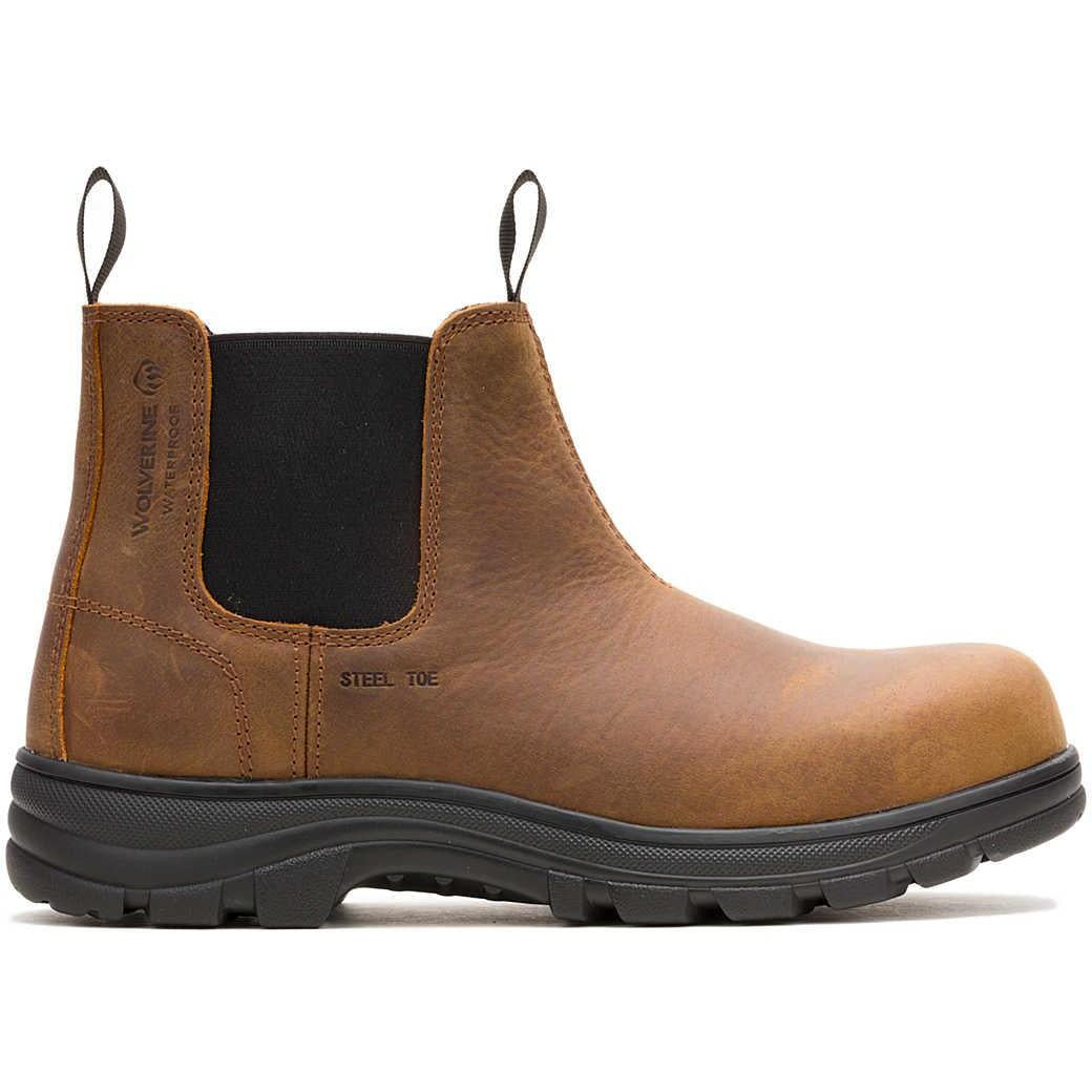 Wolverine Men's Carlsbad Steel Toe Waterproof Slip On Work Boot - Brow