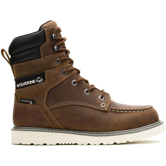 Wolverine Men's Trade 8" Steel Toe Waterproof Wedge Work Boot - Brown - W251055 - Overlook Boots