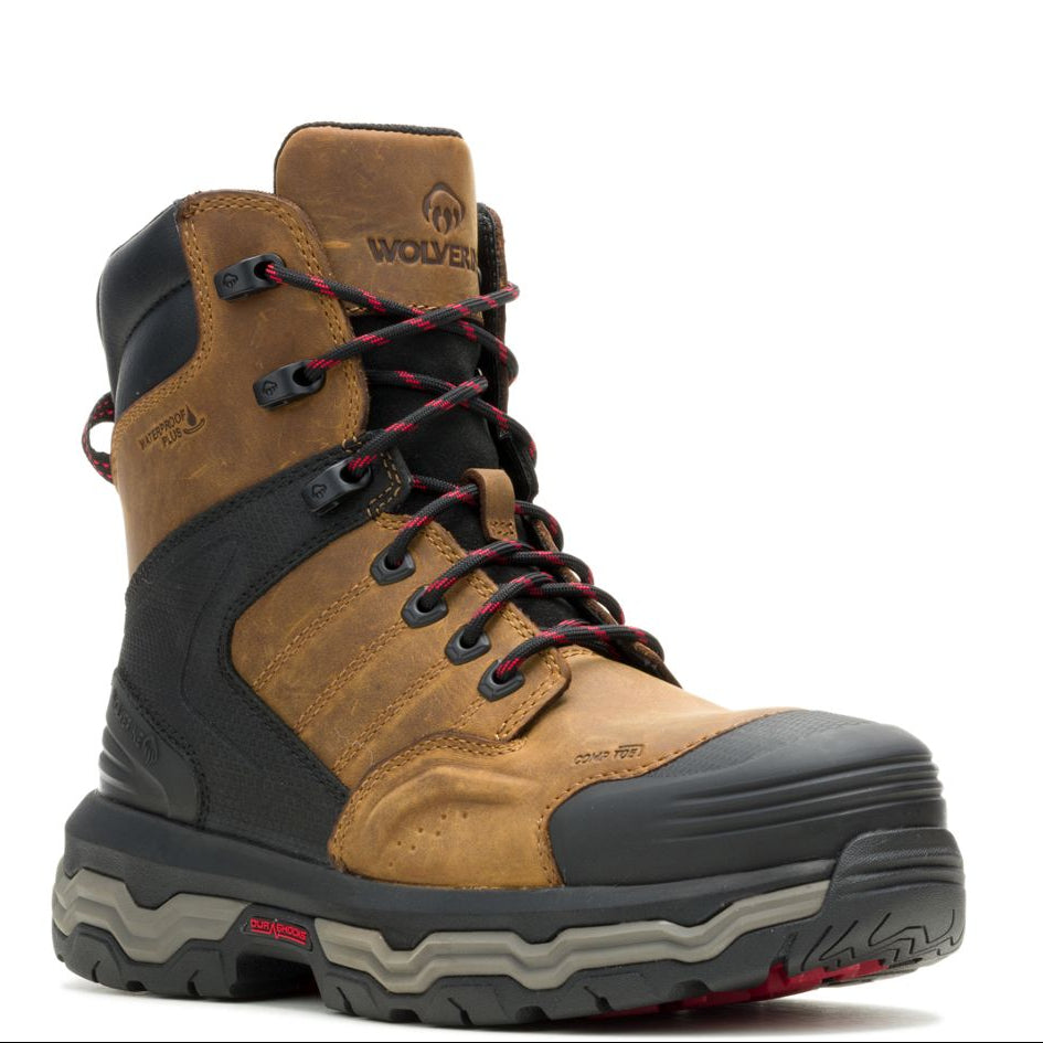 Wolverine Men's Alpha ft 8" Comp Toe Waterproof CarbonMax Work Boot - Tan - W251105 7 / Medium / Tan - Overlook Boots
