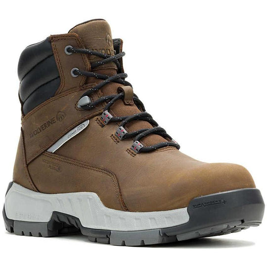 Wolverine Men's Tarmac II 6" Comp Toe Waterproof Reflective Work Boot - Brown - W261025 7.0 / Medium / Brown - Overlook Boots