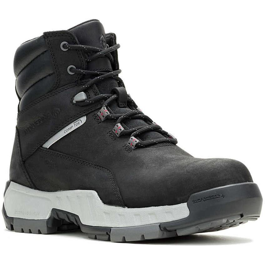 Wolverine Men's Tarmac II 8" Comp Toe Waterproof Reflective Work Boot - Black - W261027 7.0 / Medium / Black - Overlook Boots
