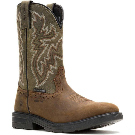 Wolverine Men's Rancher Level Steel Toe Waterproof Western Work Boot - Grey - W251044 7.0 / Medium / Charcoal Grey - Overlook Boots