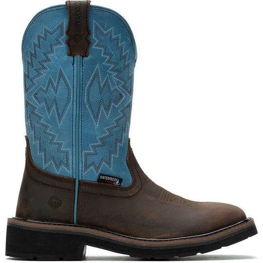 Wolverine Women's Rancher Arrow Steel Toe Waterproof Western Work Boot- Blue- W241053 5.0 / Medium / Blue - Overlook Boots