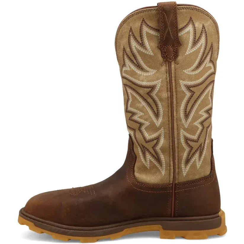Twisted X Women's UltraLite X 11" Square Toe Western Work Boot - Bison - WULN002 - Overlook Boots