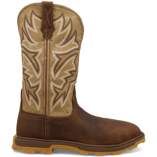 Twisted X Women's UltraLite X 11" Square Toe Western Work Boot - Bison - WULN002 5.5 / Narrow / Brown - Overlook Boots