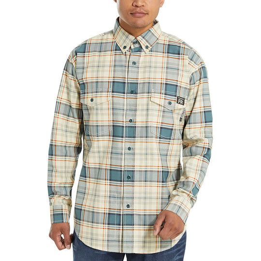 Wolverine Men's Flame Resistant Plaid Long Sleeve Twill Shirt - Bering - W1203980-413 - Overlook Boots