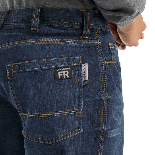 Wolverine Men's Flame Resistant Stretch Denim Pants - Rinse - W1207040-410 - Overlook Boots