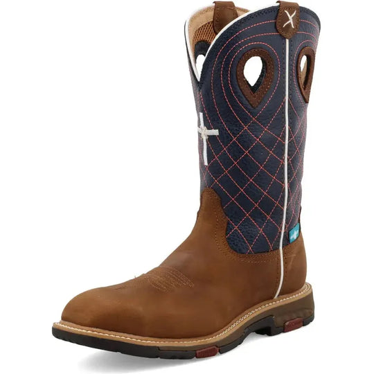 Twisted X Women's CellStretch 11" Alloy Toe Waterproof Western Work Boot - Brown - WXBAW01 - Overlook Boots
