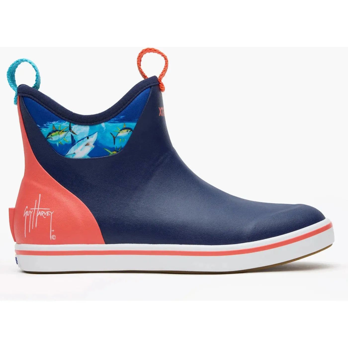 Xtratuf Men's Ankle 6" WP Guy Harvey Deck Boot- Navy- XMABGH20 - Overlook Boots